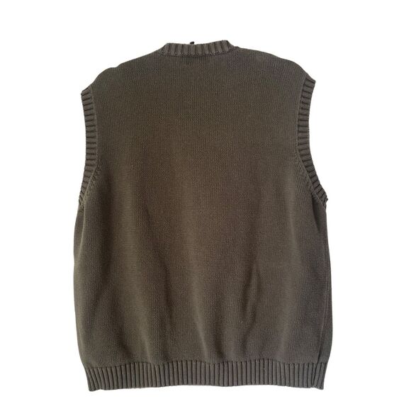J Crew Green 100% Cotton V Neck Sweater Vest Size XL - Picture 2 of 5